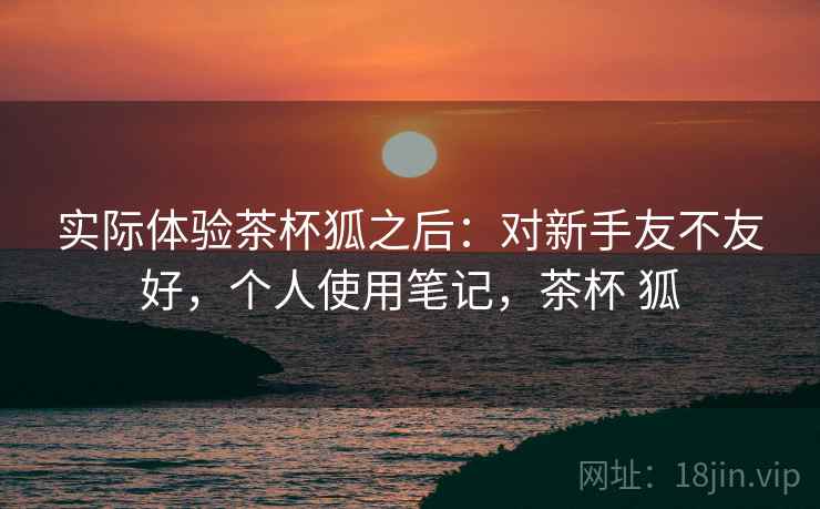 实际体验茶杯狐之后：对新手友不友好，个人使用笔记，茶杯 狐