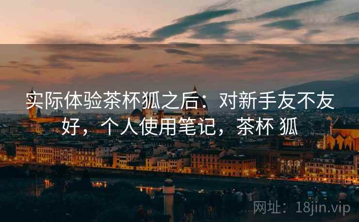 实际体验茶杯狐之后：对新手友不友好，个人使用笔记，茶杯 狐