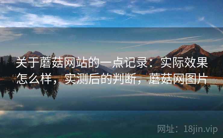 关于蘑菇网站的一点记录：实际效果怎么样，实测后的判断，蘑菇网图片